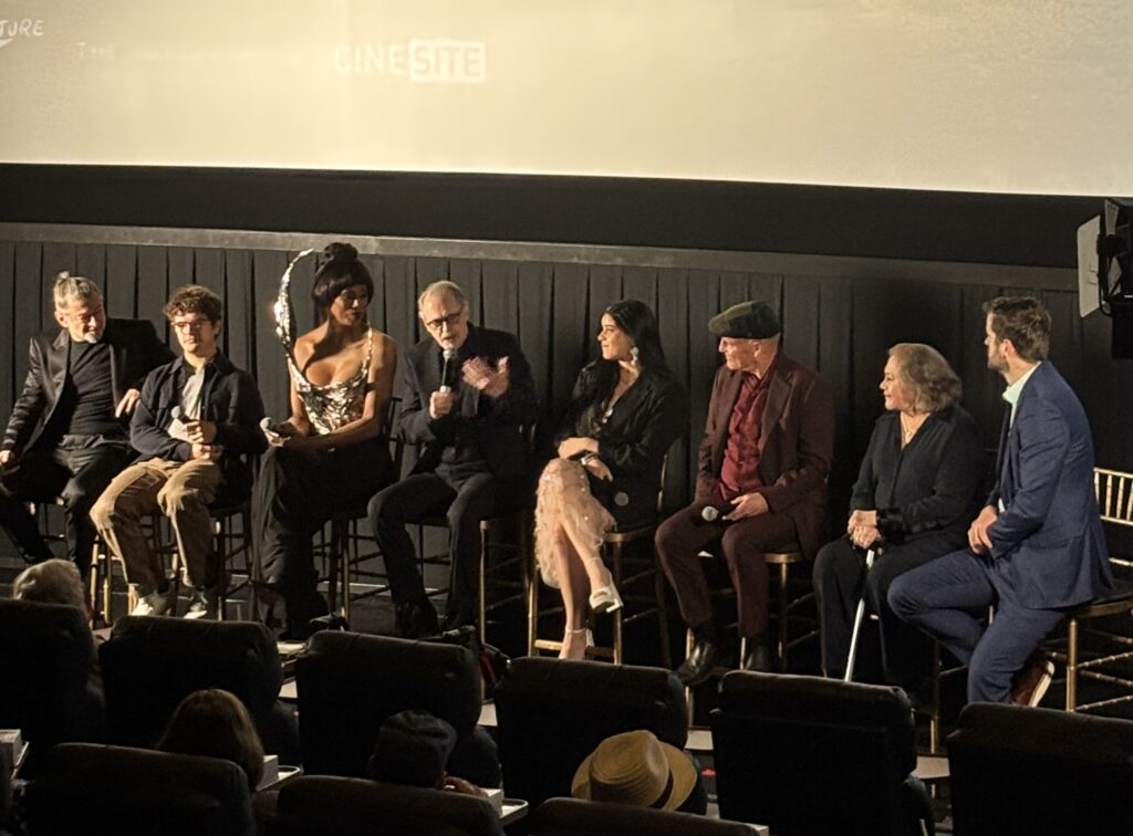Andy Serkis, Gaten Matarazzo, Laverne Cox, Steve Buscemi, Iman Vellani, Woody Harrelson, Kathleen Turner, Jordan Harmon at premiere