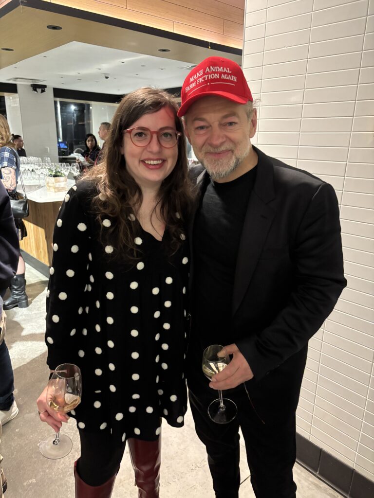 Laura Katz and Andy Serkis at Animal Farm premiere